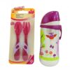 NIP coupe fille 330ml 12m+ avec couverts rose 6m+ offert