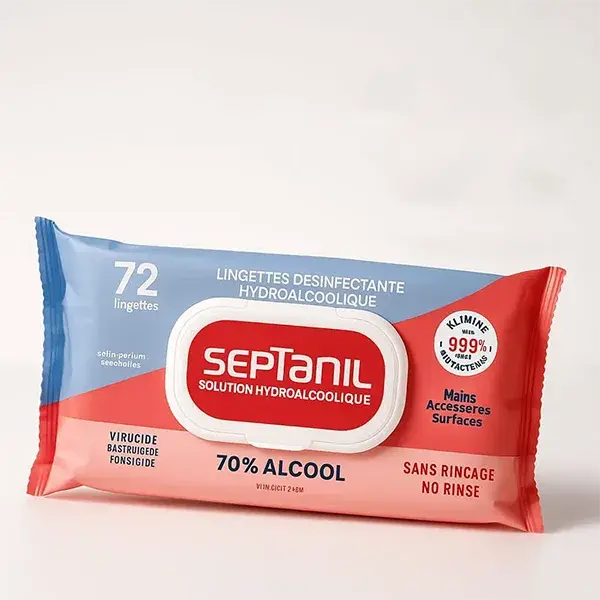 Septanil Lingettes Désinfectante Hydroalcoolique 70% Alcool B/72
