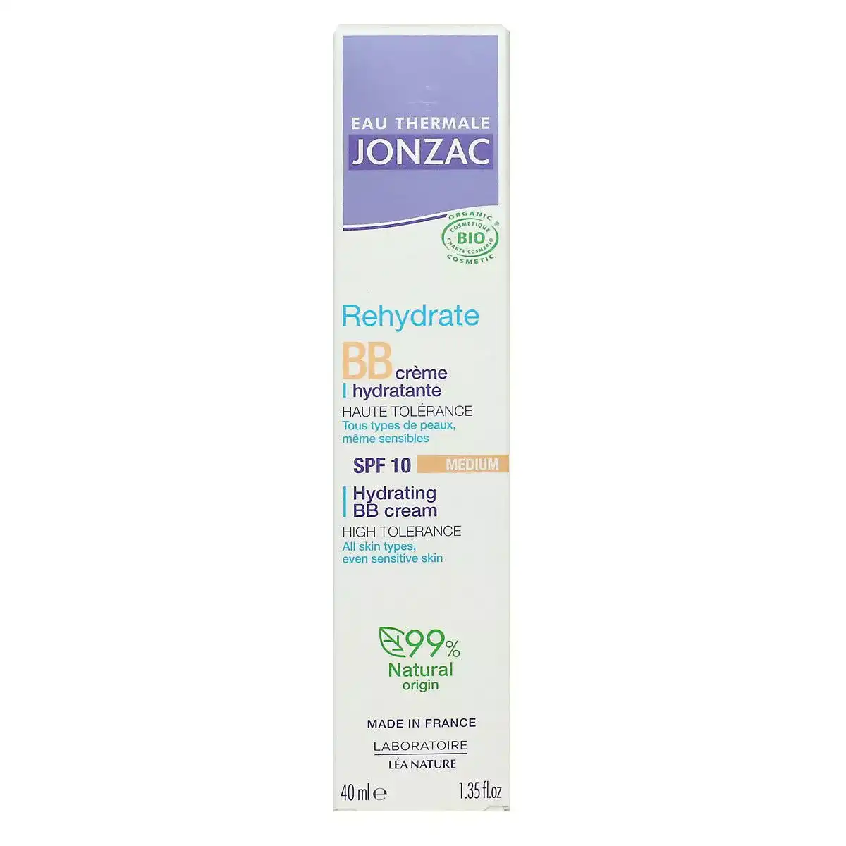 Jonzac BB Crème Hydratante Bio SPF10 Teinte medium 40ml