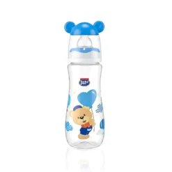 Baby Pur Biberon en Polypropylene col standard Funny bleu 250 ml Ref 72003