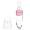 BABY PUR DISTRIBUTEUR D'ALIMENTS AVEC CUILLERE EN SILICONE ROSE 4M+ REF 71809