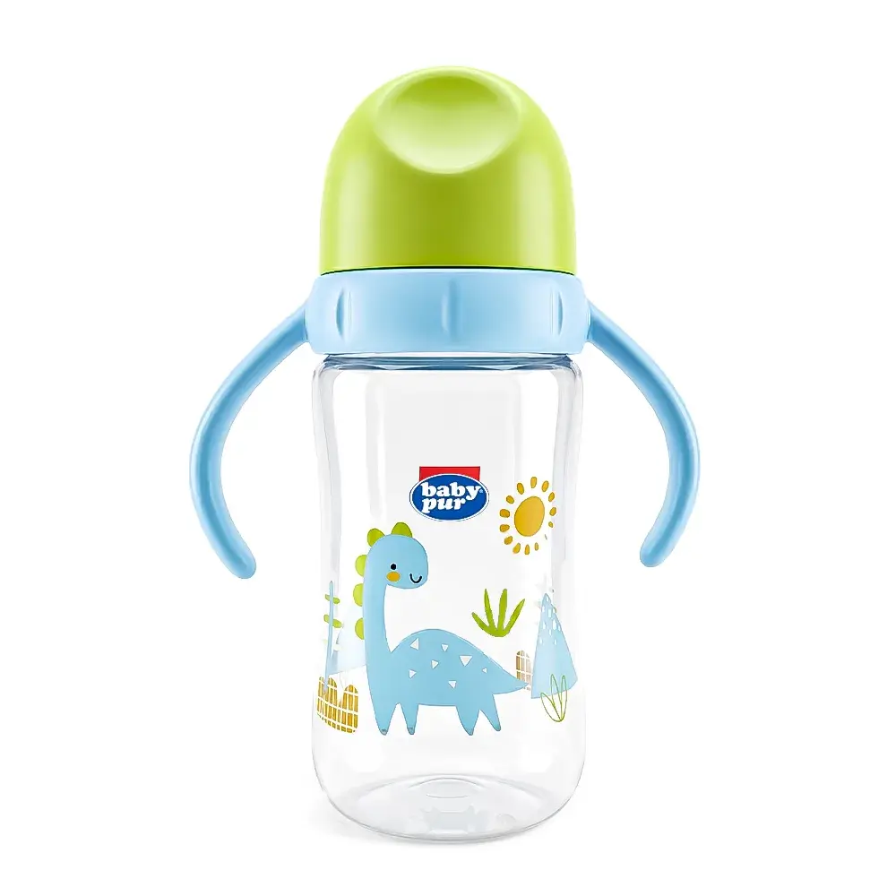 BABY PUR biberon pp large pastel avec anse Boy 250ml REF 72040