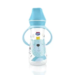 Baby Pur Biberon PP Mat avec Anses 250ml Bleu