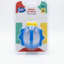 BABY PUR ANNEAU DE DENTITION COCCINELLE BLEU +4M REF RU015