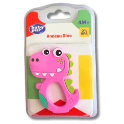 Baby Pur Anneau de Dentition Dino rose 4M+