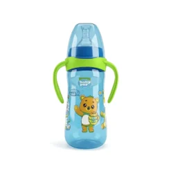 Baby Pur Biberon en Plastique Large Avec Anse 330 ml BLEU Ref 76302