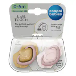 CANPOL BABIES 02 SUCETTE LIGHT TOUCH SYMETRIQUE GOLD PINK 0-6M 22/664