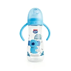 Baby Pur Biberon en Plastique Rocket Avec Anse 250 ml BLEU Ref 72039