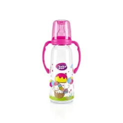 Baby Pur Biberon en Plastique Avec Anse 250ml rose Ref 1104