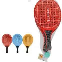jouets : Raquettes sports de plage perforées en bois