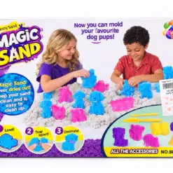 jouets : sable magic rose , bleu et gris