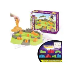 jouets : sable magic vert , orange et gris